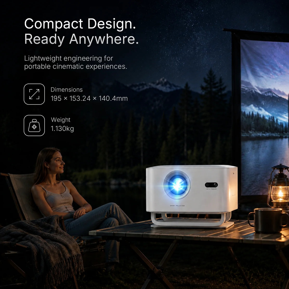 LynCast X4AR Auto Keystone Projector 1080P 4K Decoding, Android 14 5G WiFi6 BT5.4, Portable Mini for Home Theater Outdoor Movie