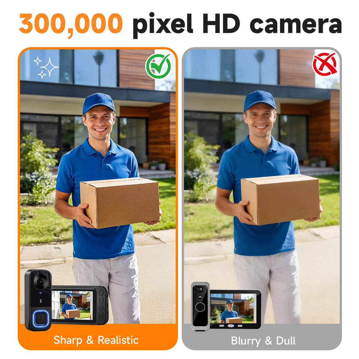 Wireless Video Doorbell Camera With Night Vision