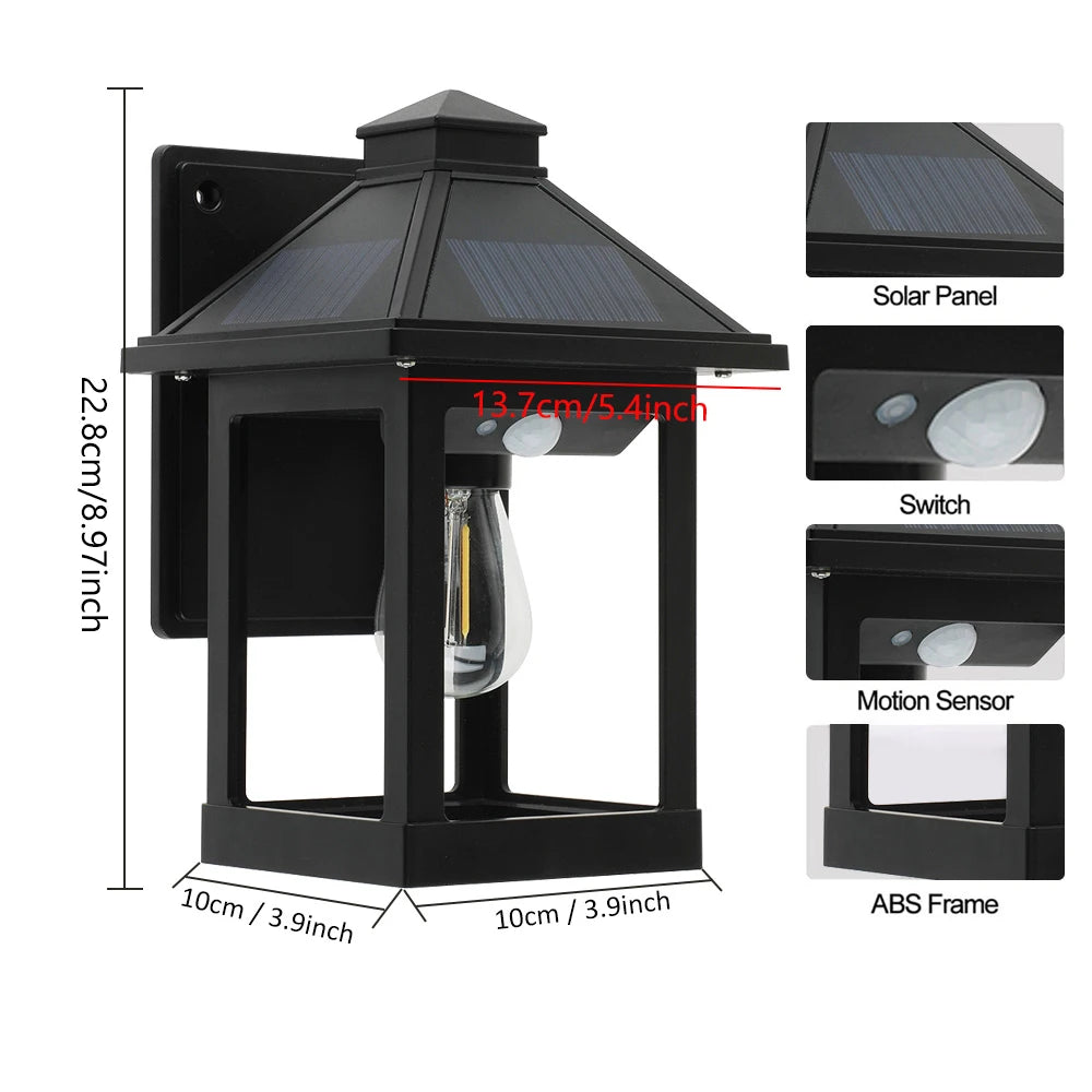 Solar Powered Wall Lanterns With Motion Sensor Dusk To Dawn