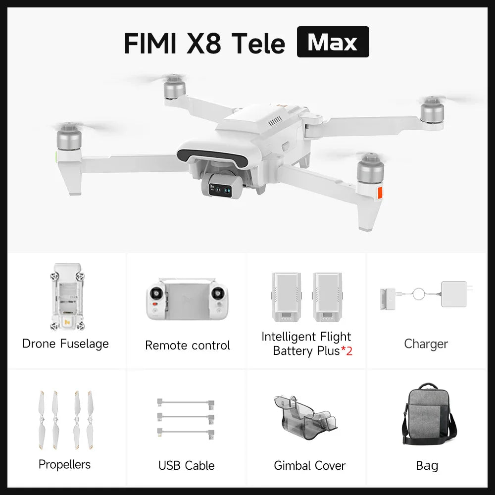 FIMI X8 Tele Max 4K Drone GPS Three Axis Gimbal