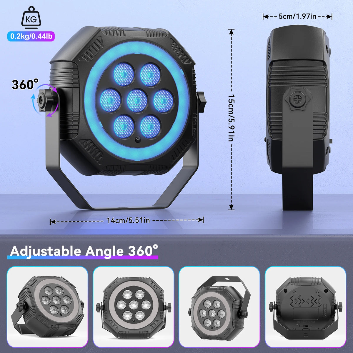 U'King Rechargeable RGB LED Stage Par Lights