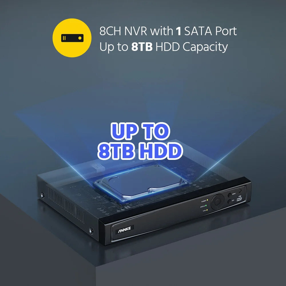ANNKE 8 Channel PoE NVR Security Video Recorder