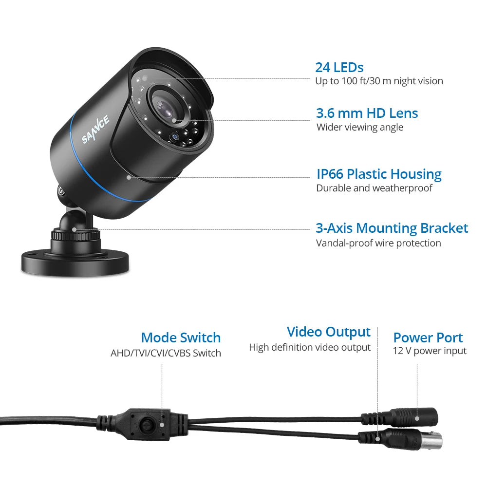 SANNCE 1080P Outdoor Bullet CCTV Security Camera