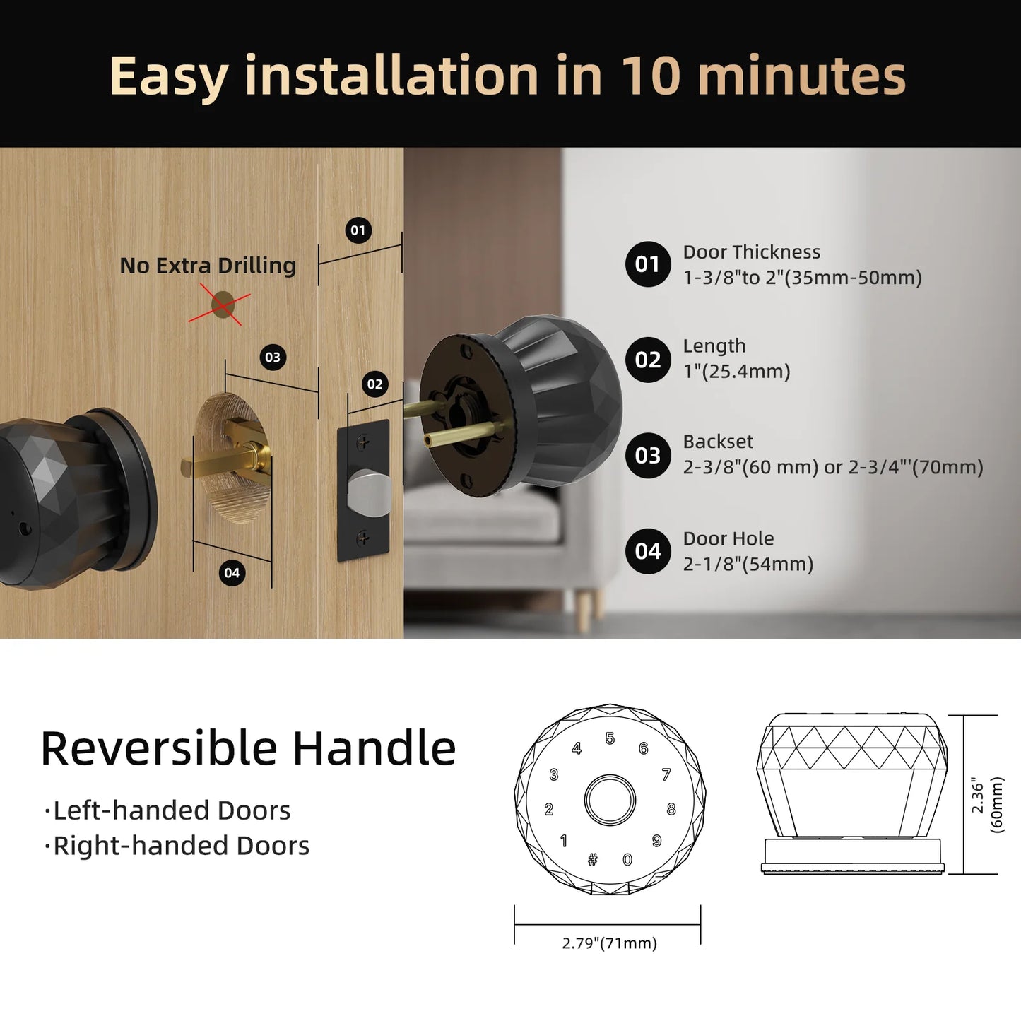Viladepot Smart Lock Fingerprint Door Lock With App Control