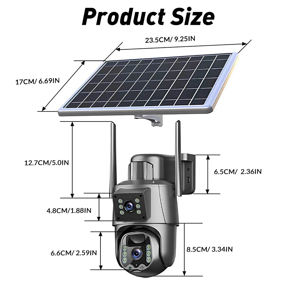KEPEAK Solar Wireless Camera With Dual Lenses 8MP