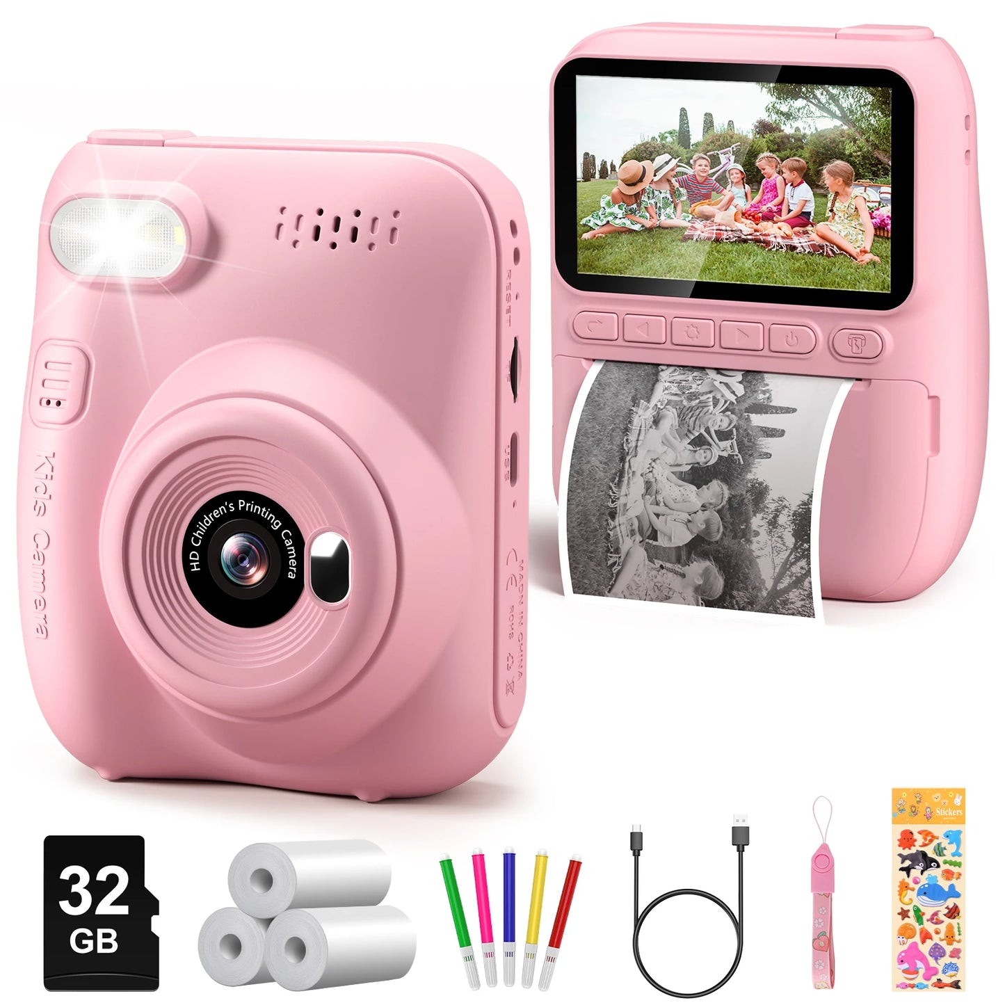 Diamooky CN Kids Instant Print Camera 32MP 1080P