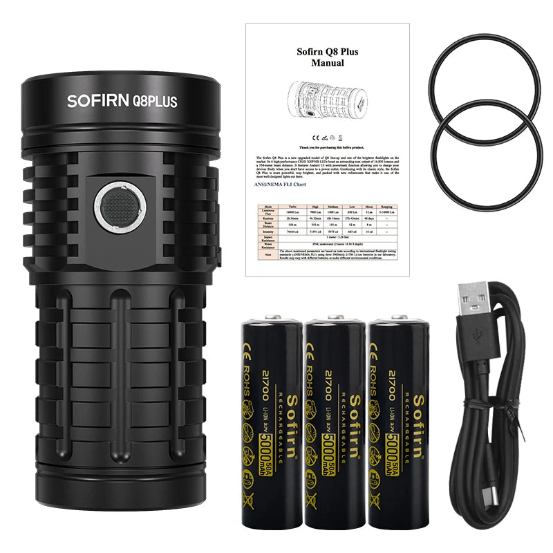Sofirn Q8 Plus Powerful Rechargeable LED Flashlight