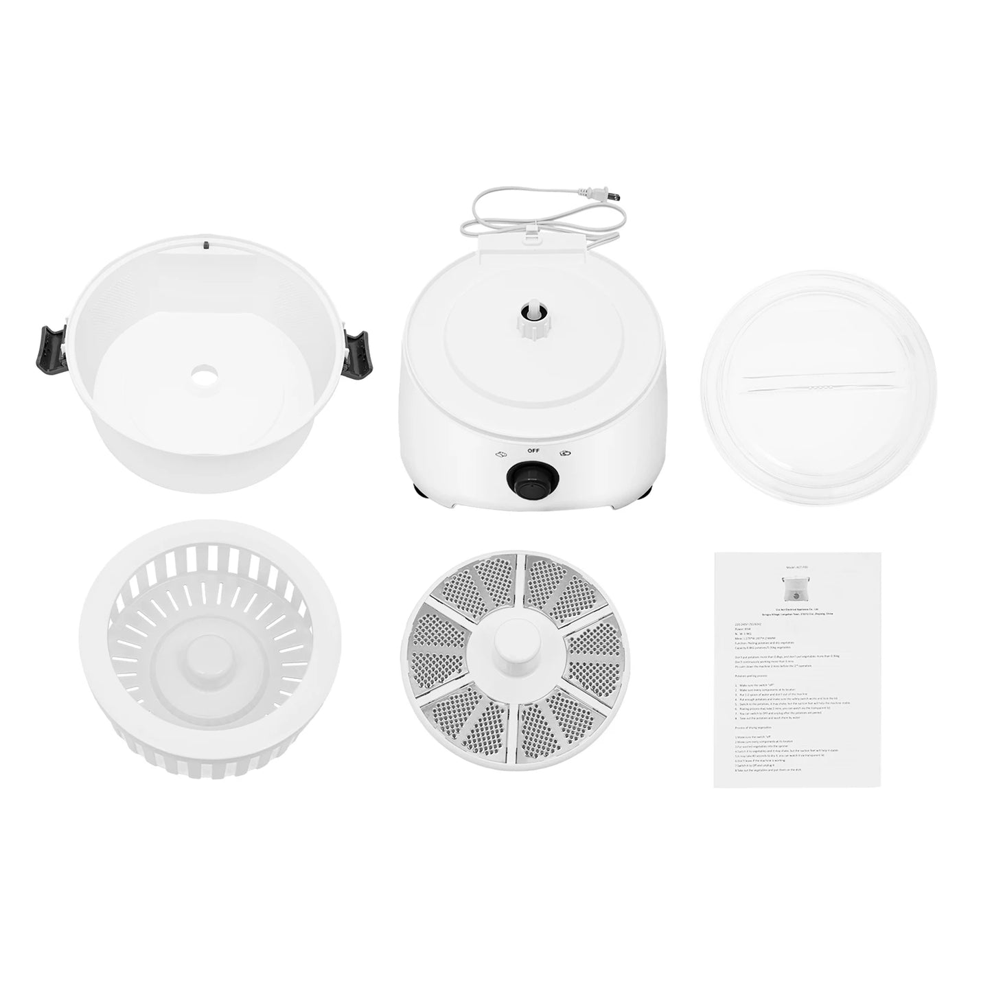 85W Electric Potato Peeler One Button Drive Automatic Spinner