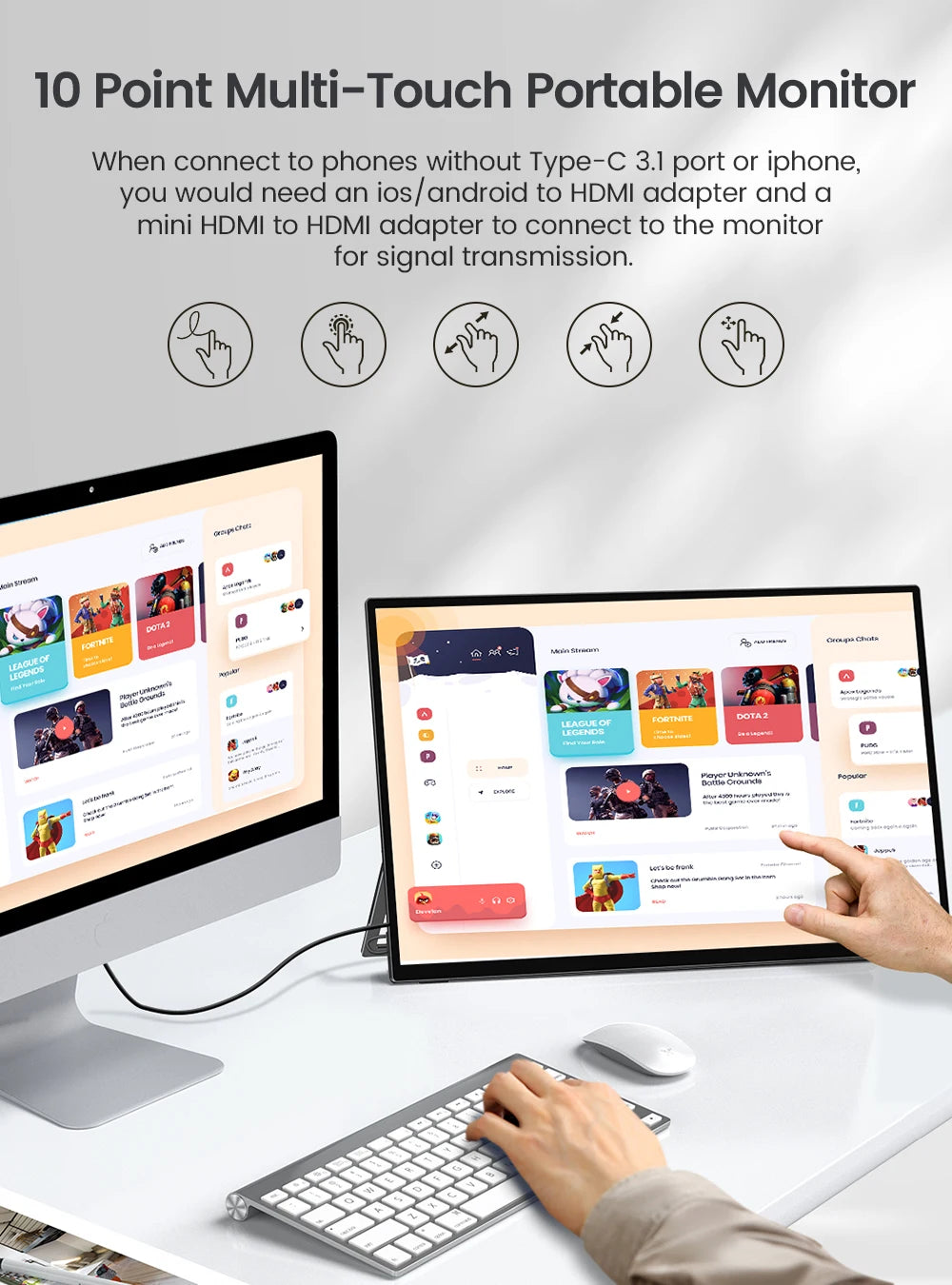 Uperfect Portable Touchscreen Gaming Display 120Hz