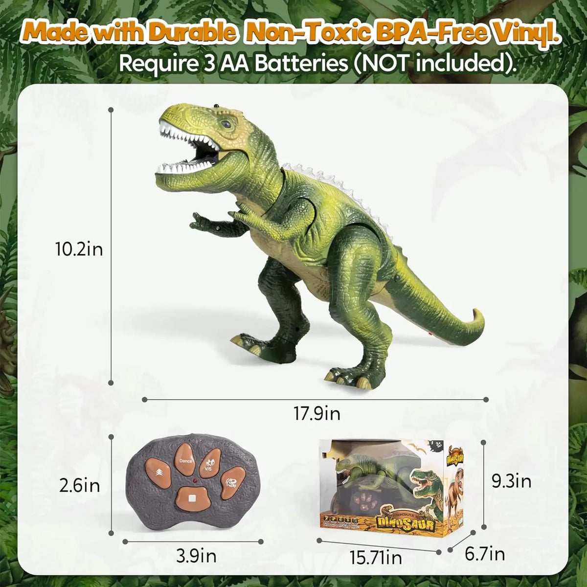 Joyfy Remote Control Walking Dinosaur Robot Toy
