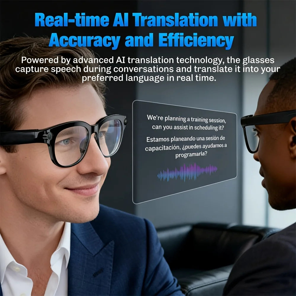 Senbono AI Smart Glasses With HD Camera Translator