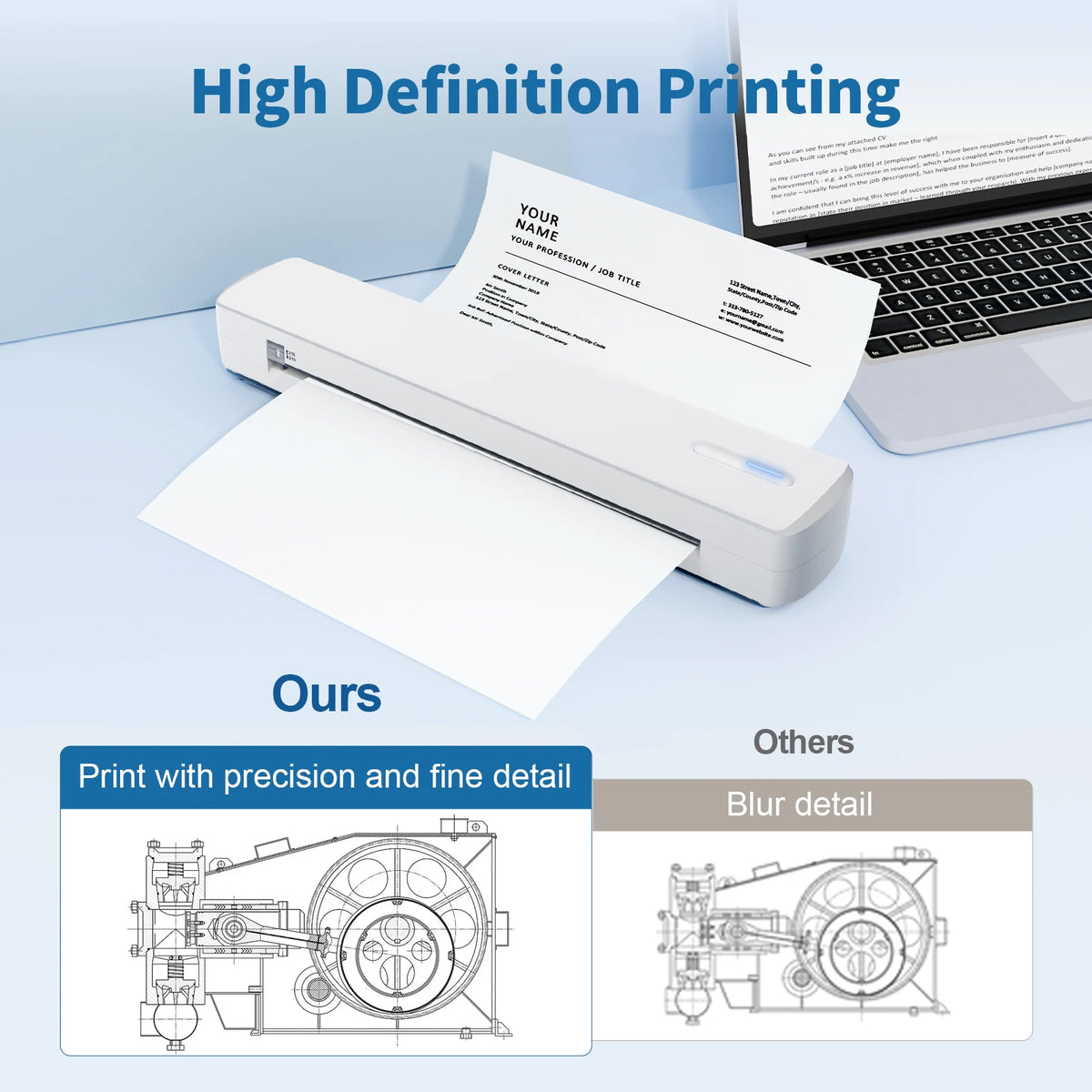 TakeYou Wireless Inkless Thermal Portable Printer for Travel