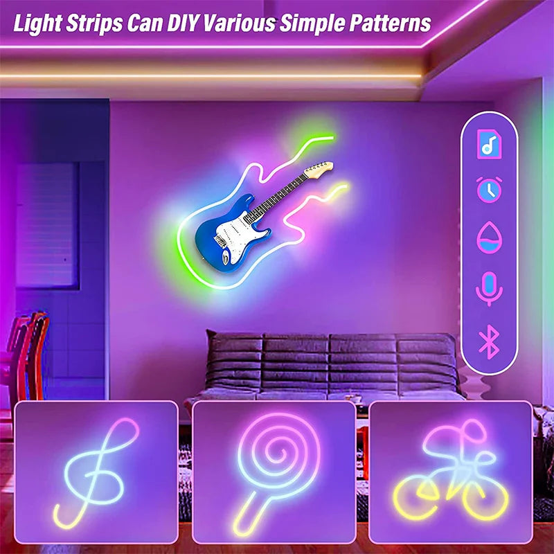 RGBIC Neon LED Strip Lights IP65 Bluetooth App Control