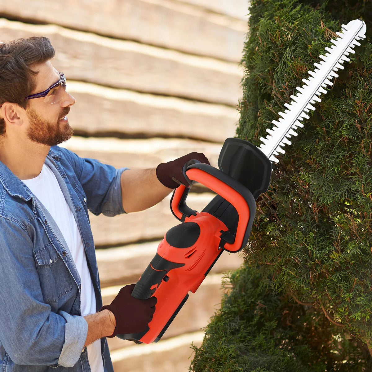 Cordless Electric Hedge Trimmer With Battery Included