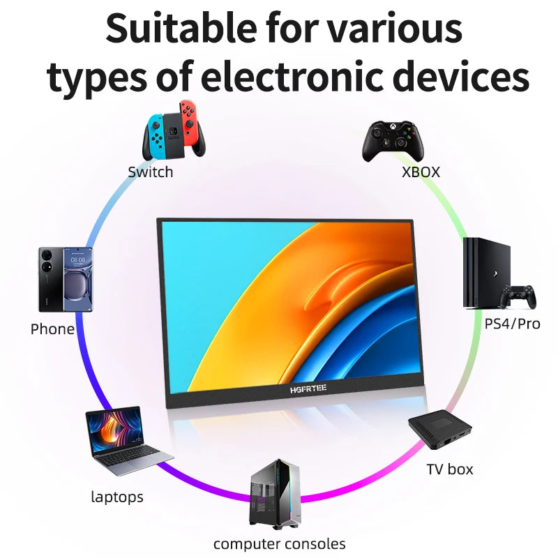 HGFRTEE Portable Touchscreen Monitor HDMI for Switch PS4 PS5