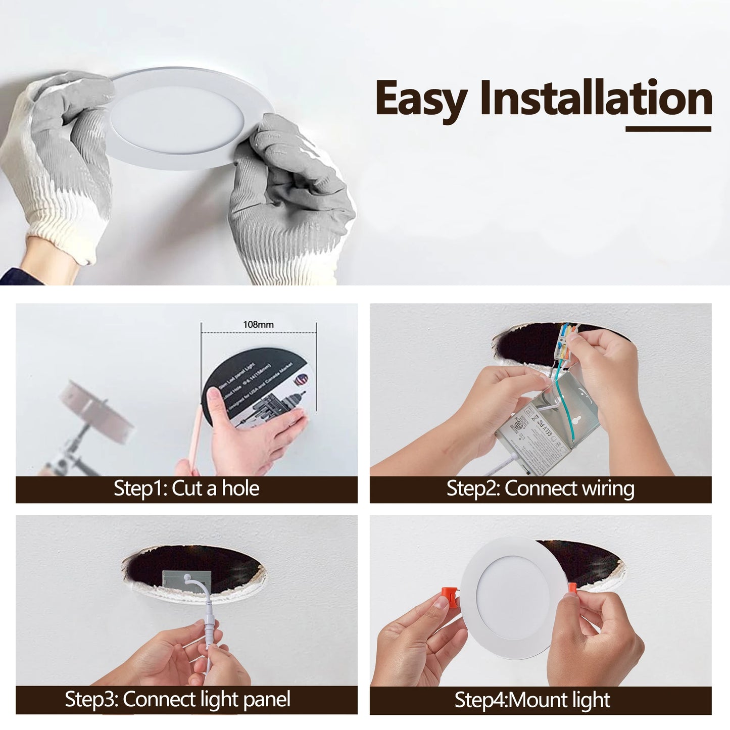 ARLGSITE Dimmable LED Ceiling Lights Recessed Downlights