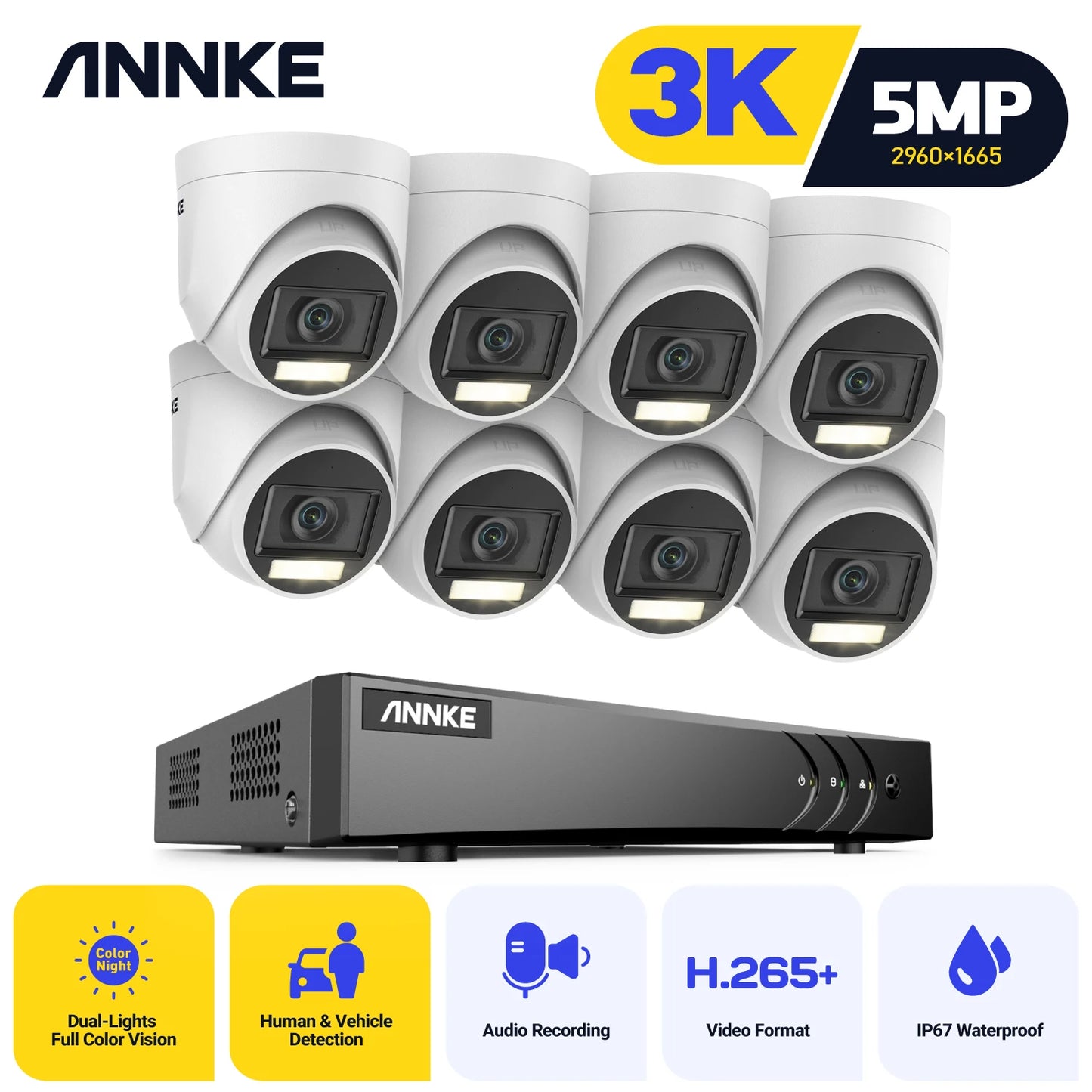 ANNKE 8CH 5MP Smart Dual Lights CCTV Kit