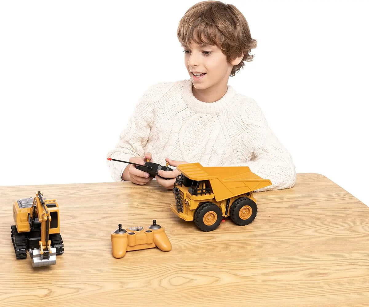 Joyfy Remote Control Excavator And Truck Toy Set
