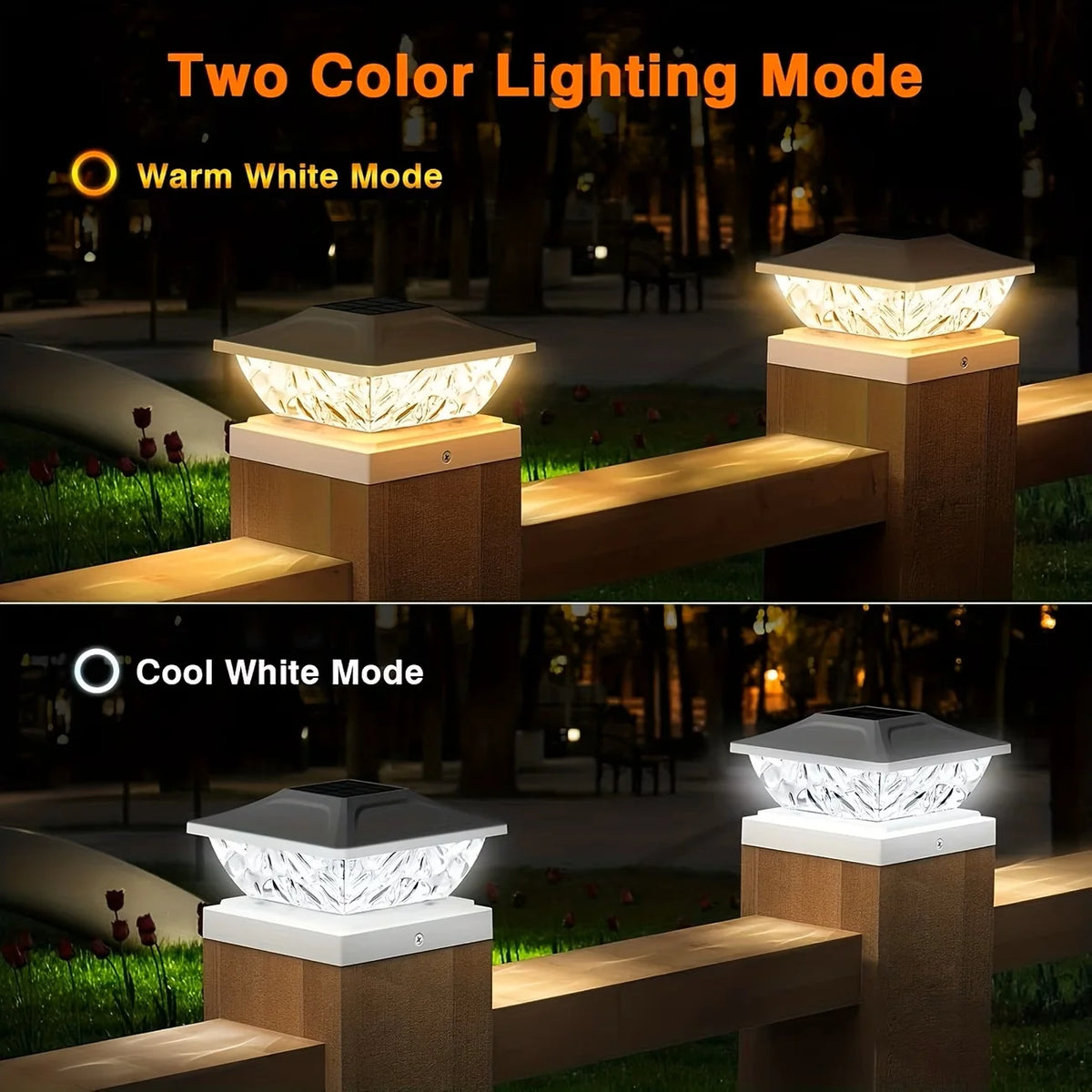KPSTEK Solar Outdoor Gate and Fence Pillar Light