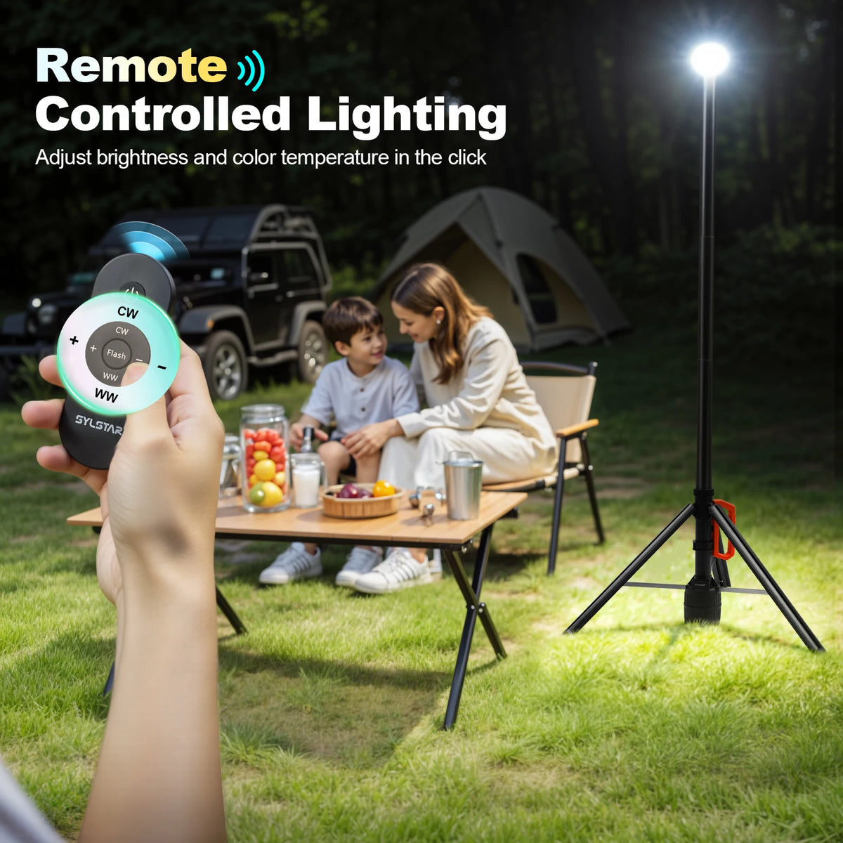 Rechargeable Telescopic LED Work Light With Remote Control