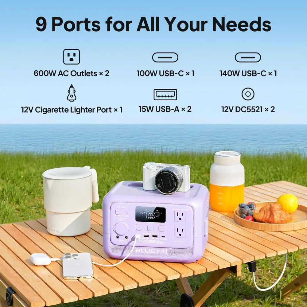 BLUETTI Elite 30 V2 288Wh 600W Portable Power Station
