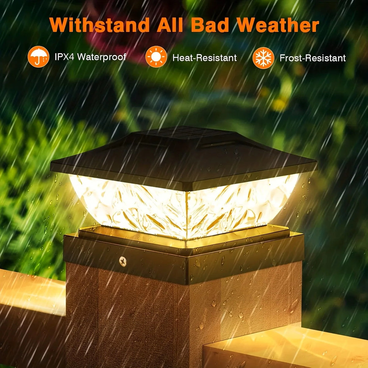 KPSTEK Solar Outdoor Gate and Fence Pillar Light