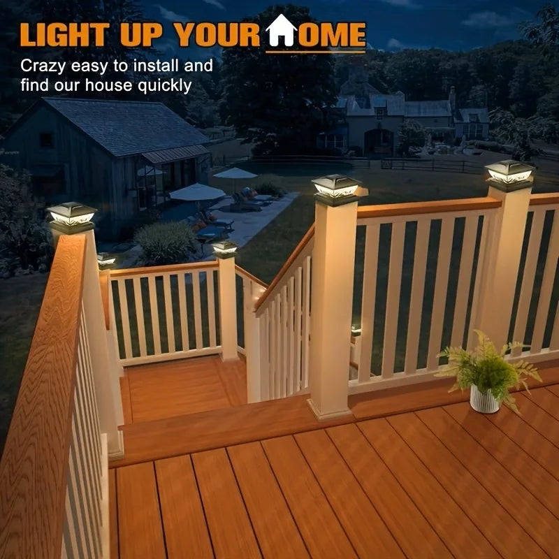 KPSTEK Solar Outdoor Gate and Fence Pillar Light