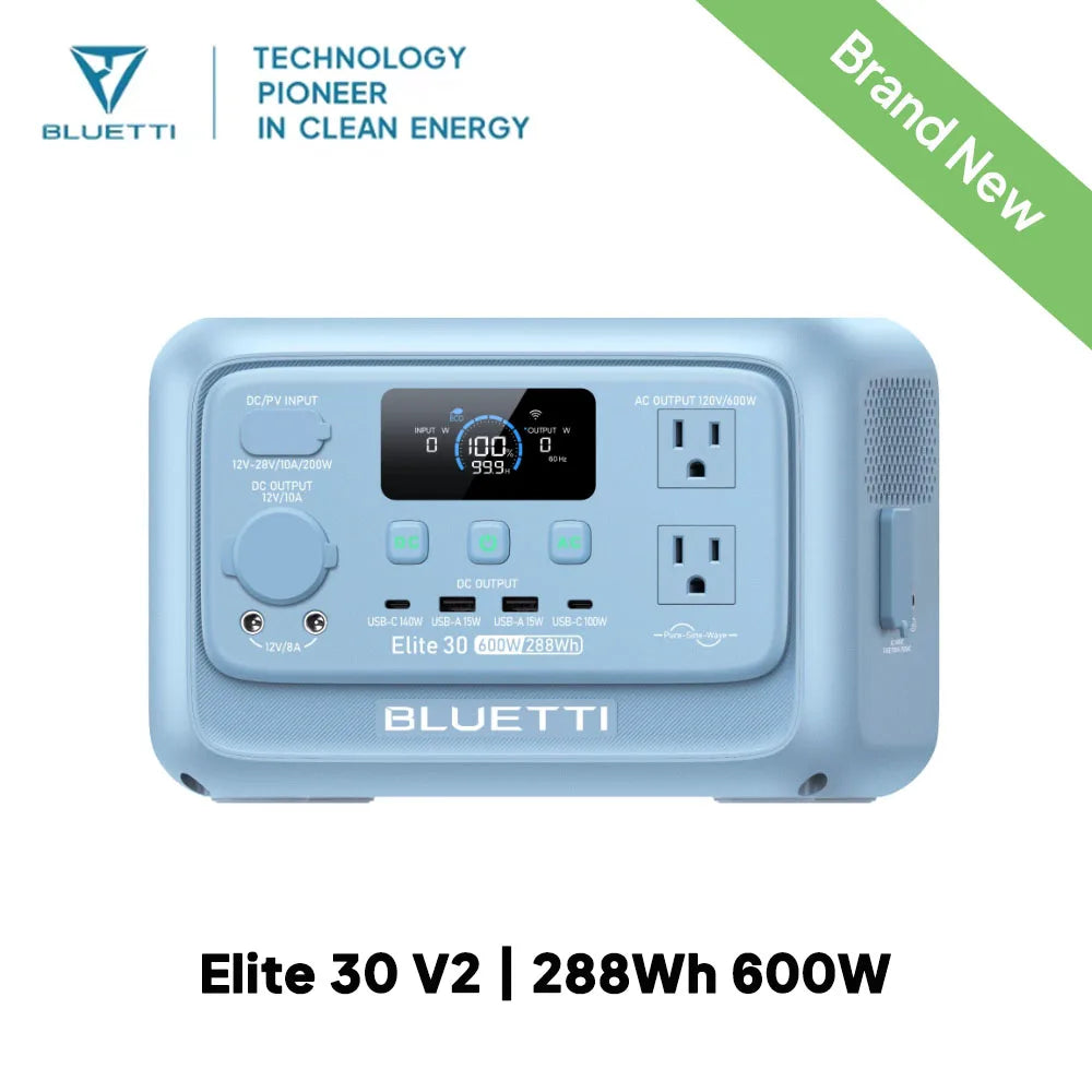 BLUETTI Elite 30 V2 288Wh 600W Portable Power Station
