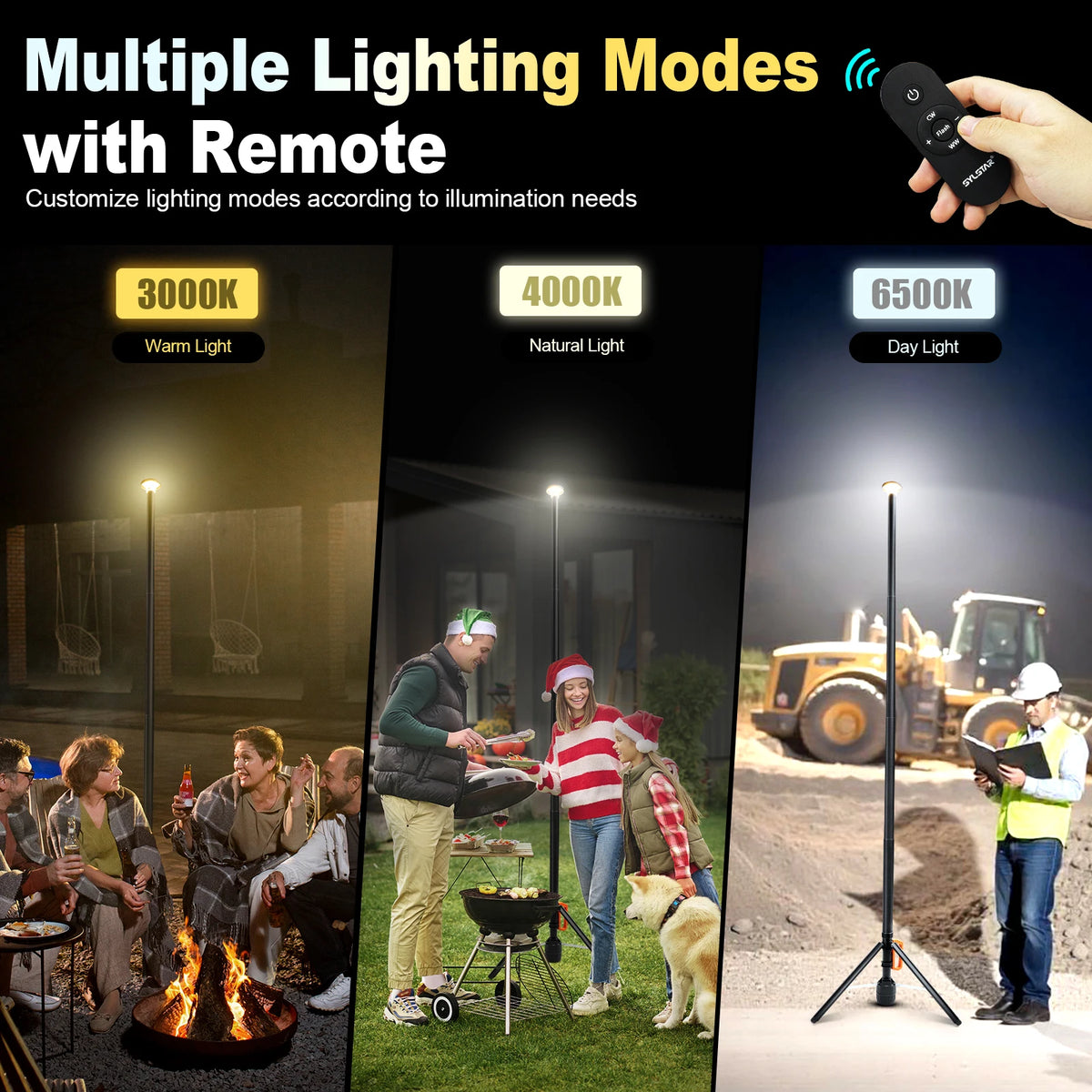 Rechargeable Telescopic LED Work Light With Remote Control