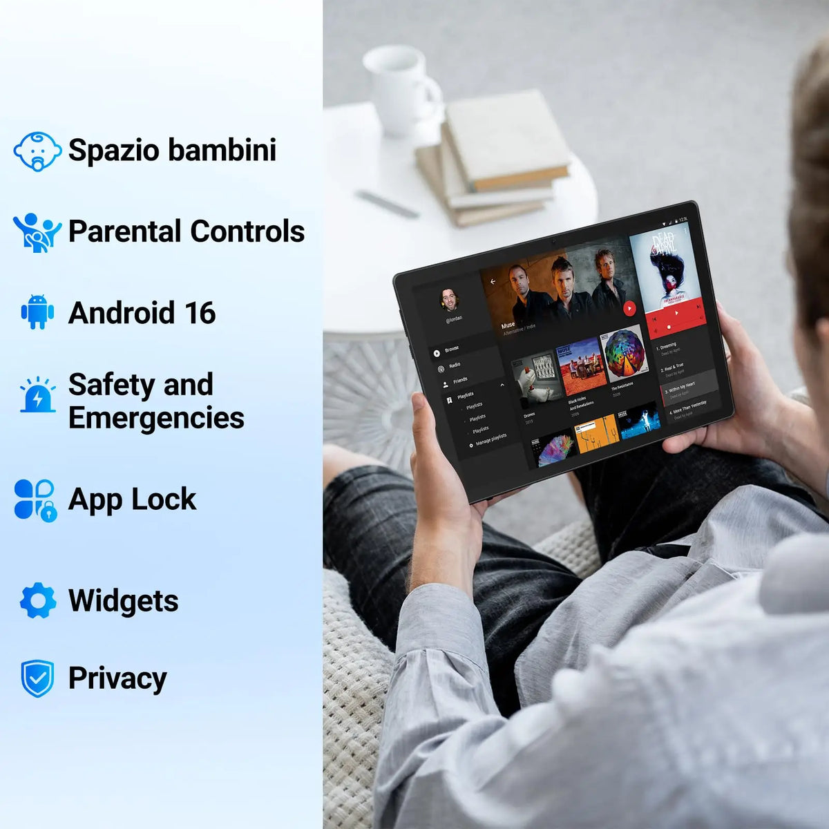 10 Inch Android 16 Tablet with Face ID 20(3+17)GB+64GB/1TB TF OTG IPS 1280*800 WiFi 6 BT5.3 Dual Camera 5MP+8MP 6000mAh Widevine L1 Support