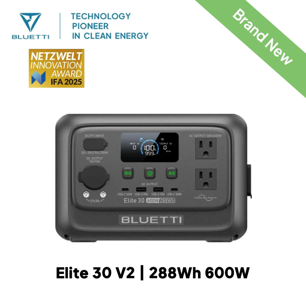 BLUETTI Elite 30 V2 288Wh 600W Portable Power Station