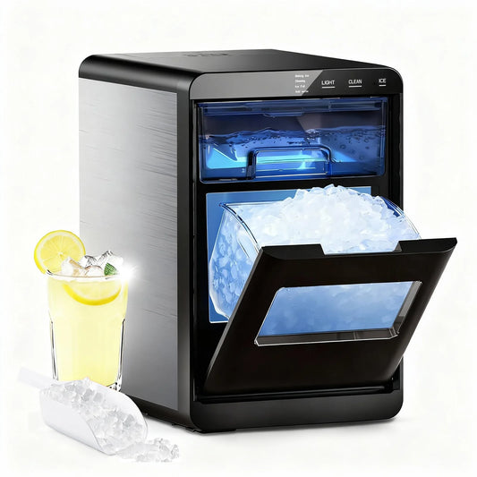 SHICUO Nugget Ice Maker Countertop 44 Lbs Self Cleaning