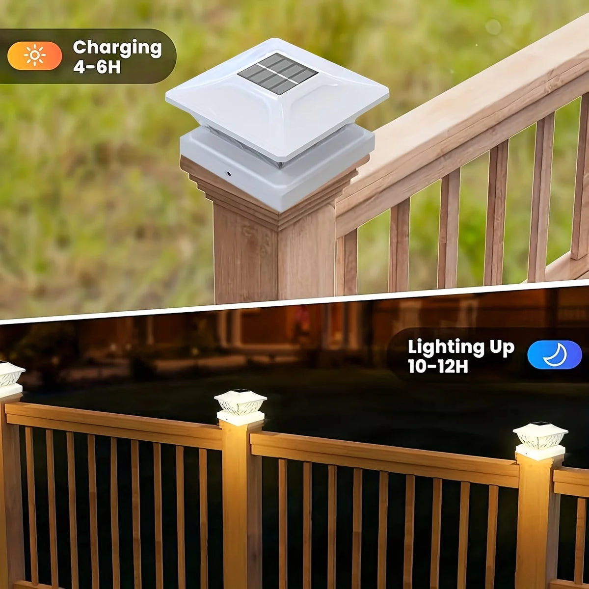 KPSTEK Solar Outdoor Gate and Fence Pillar Light