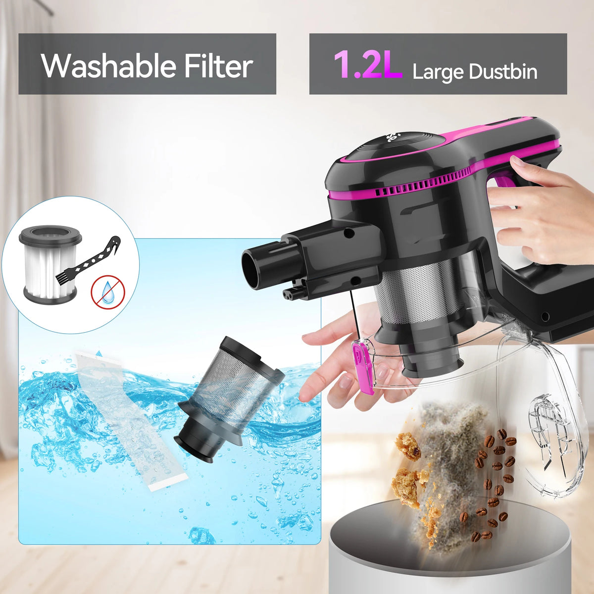 INSE N5T Cordless Vacuum Cleaner With HEPA Filter
