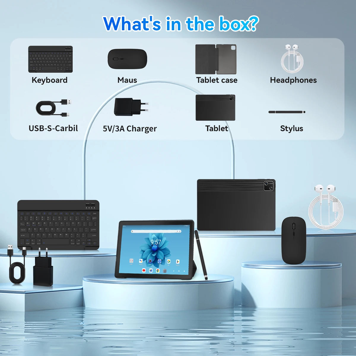 MODERNESS Octa Core Android Tablet with Keyboard Set