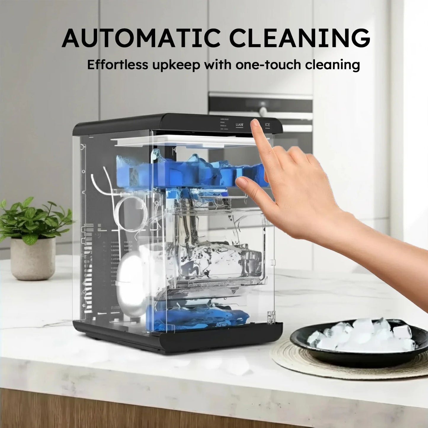 SHICUO Nugget Ice Maker Countertop 44 Lbs Self Cleaning
