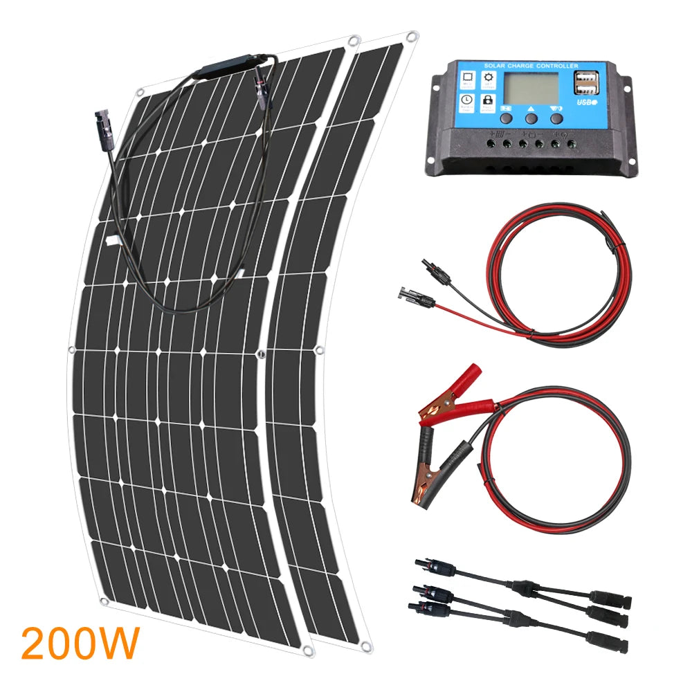 ASUNERGE 12V Flexible Monocrystalline Solar Panel