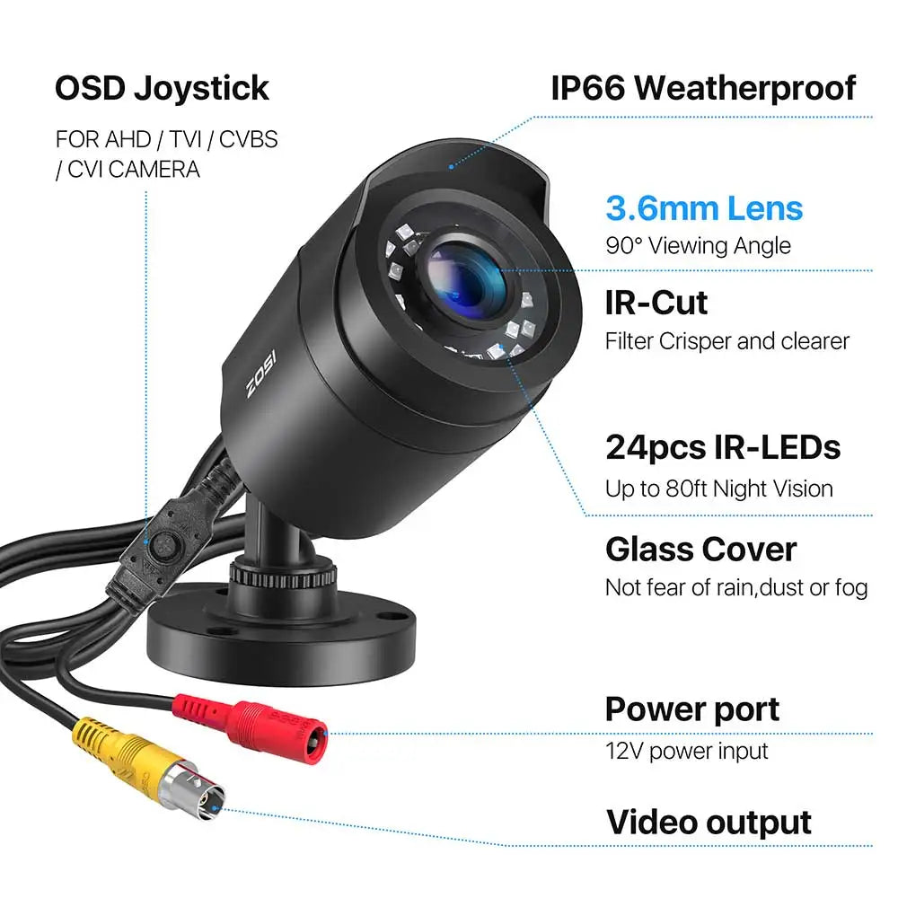 ZOSI 2.0MP 1080P Outdoor Indoor Security Camera 4 in 1