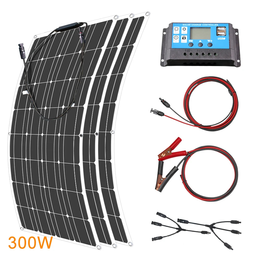 ASUNERGE 12V Flexible Monocrystalline Solar Panel
