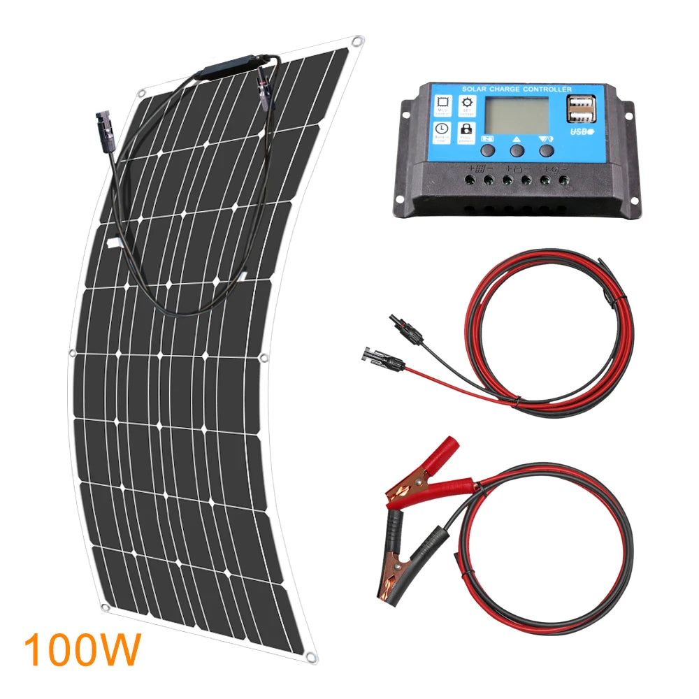 ASUNERGE 12V Flexible Monocrystalline Solar Panel
