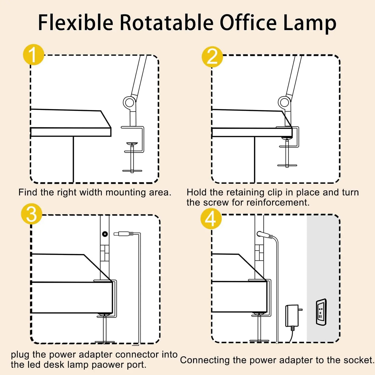Adjustable Led Desk Lamp With Clamp Arm