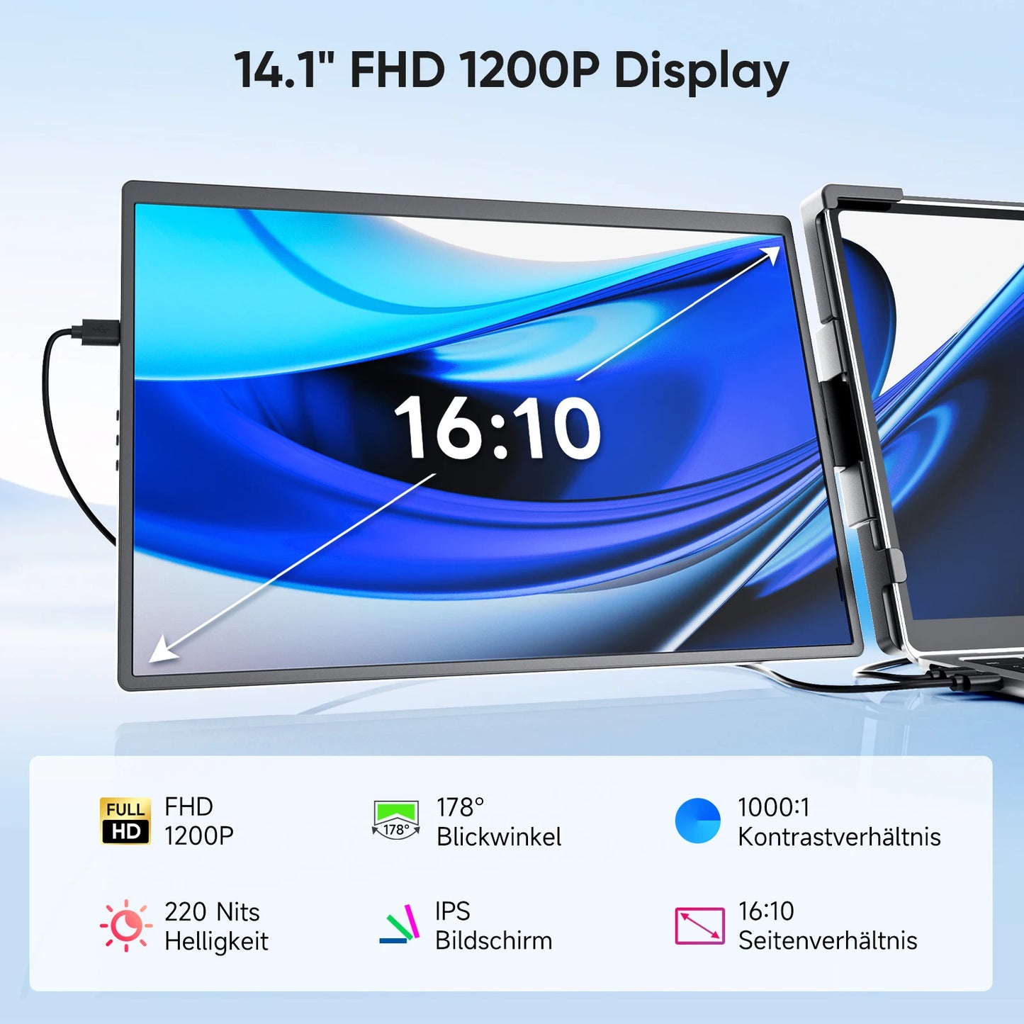 Dopesplay Portable Laptop Monitor IPS Extender