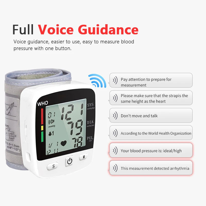TAKROL Digital Wrist Blood Pressure Monitor With LCD