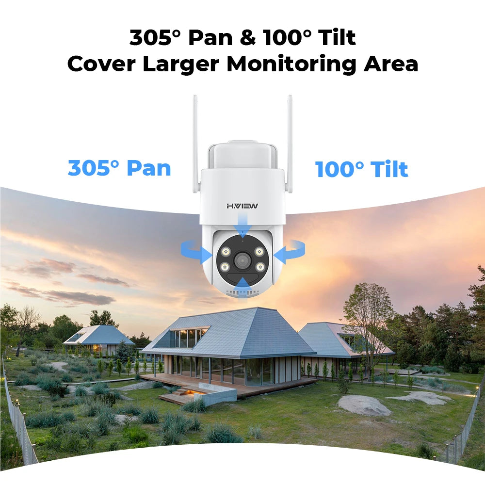 H.VIEW PIR Battery Powered Camera Wireless Outdoor 2K PTZ