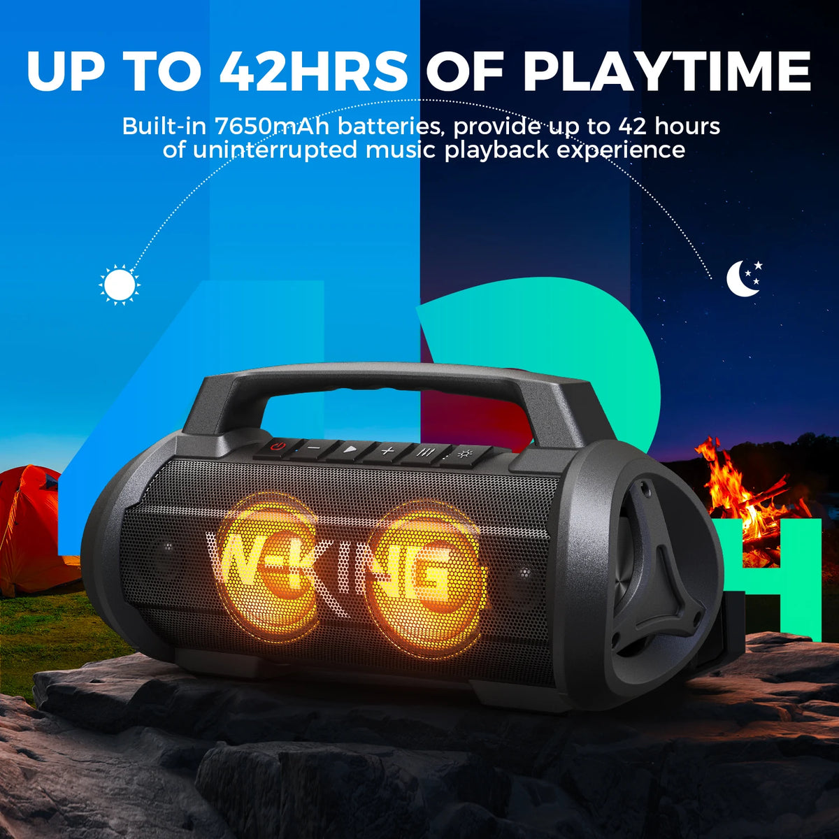 W-King 70W RMS Bluetooth Portable Waterproof Speaker