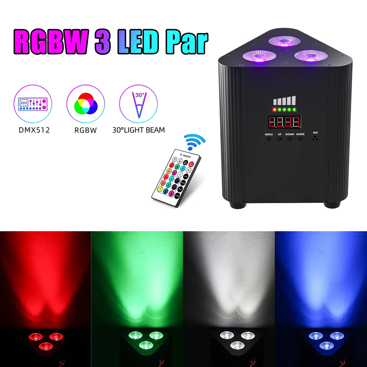 U'King RGBW LED DMX Wireless Stage Par Light