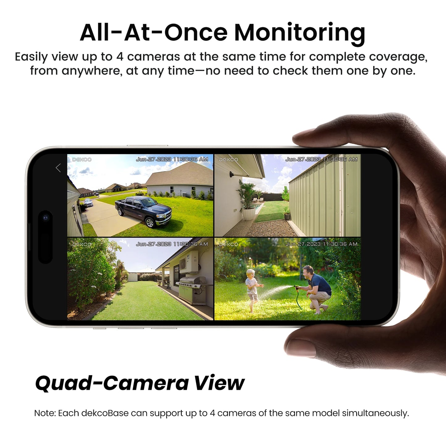 DEKCO 3K 5MP Wireless Solar Camera System 4 Camera Kit
