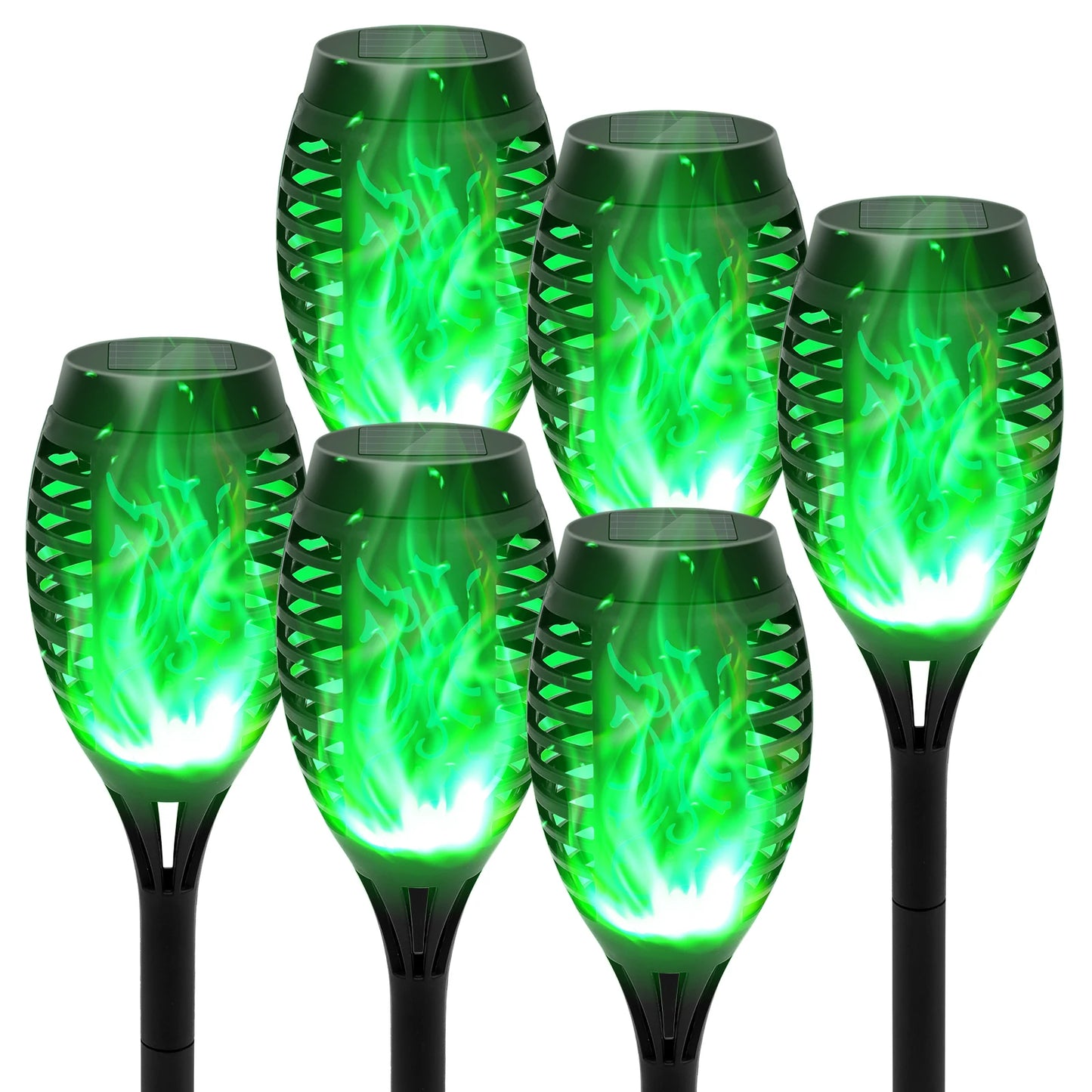 Solar Flame Torch Lamp Waterproof for Garden and Lawn