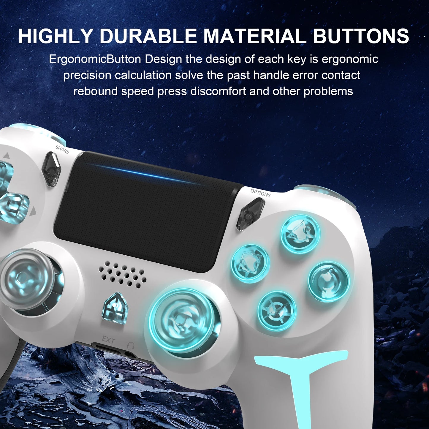 GAMINJA Wireless Game Controller For PS4 PS3 PC