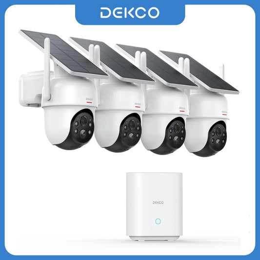 Dekco 3MP Solar Security Camera System Four Pack